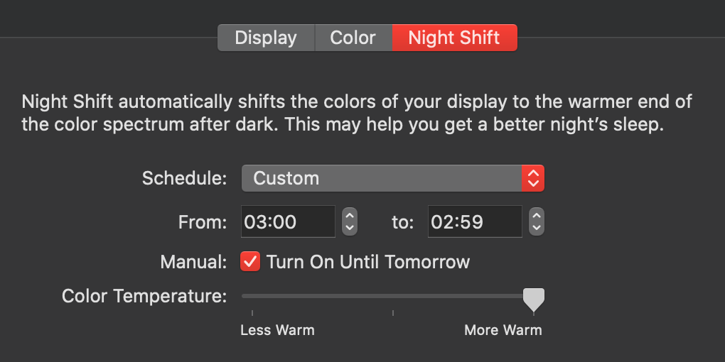 Night shift not working on Macbook Pro Ca… Apple Community