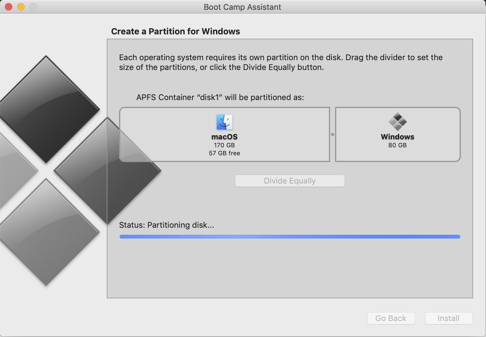 how much to partition for windows 10 on mac games site:discussions.apple.com
