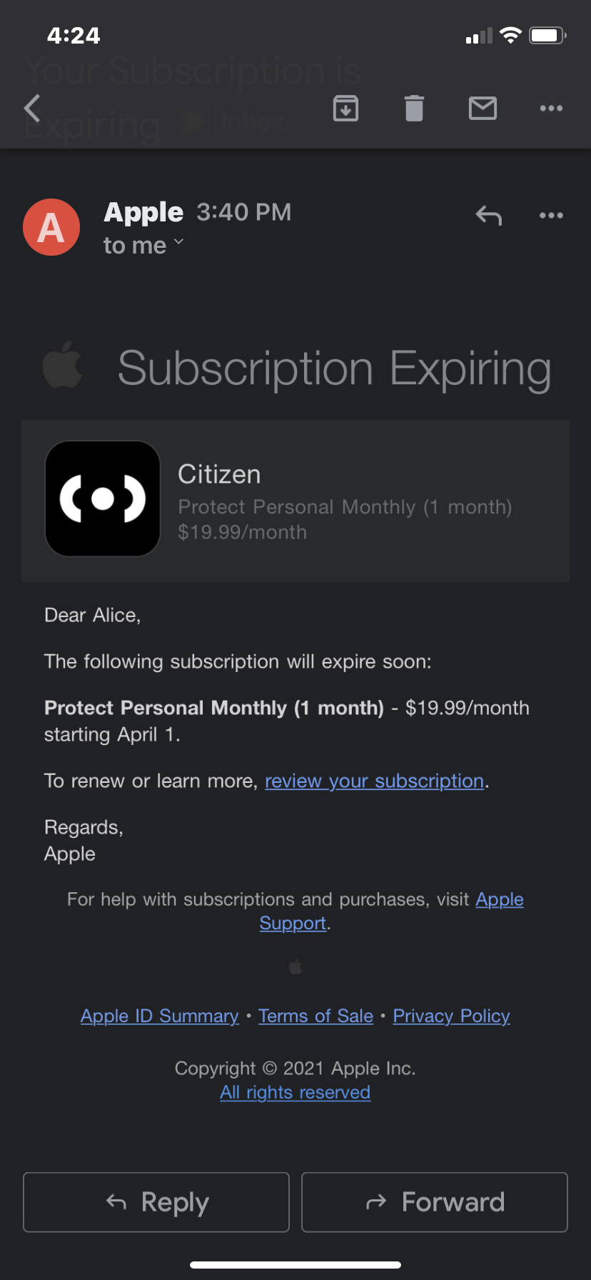 I downloaded the citizen app, but didn't … - Apple Community