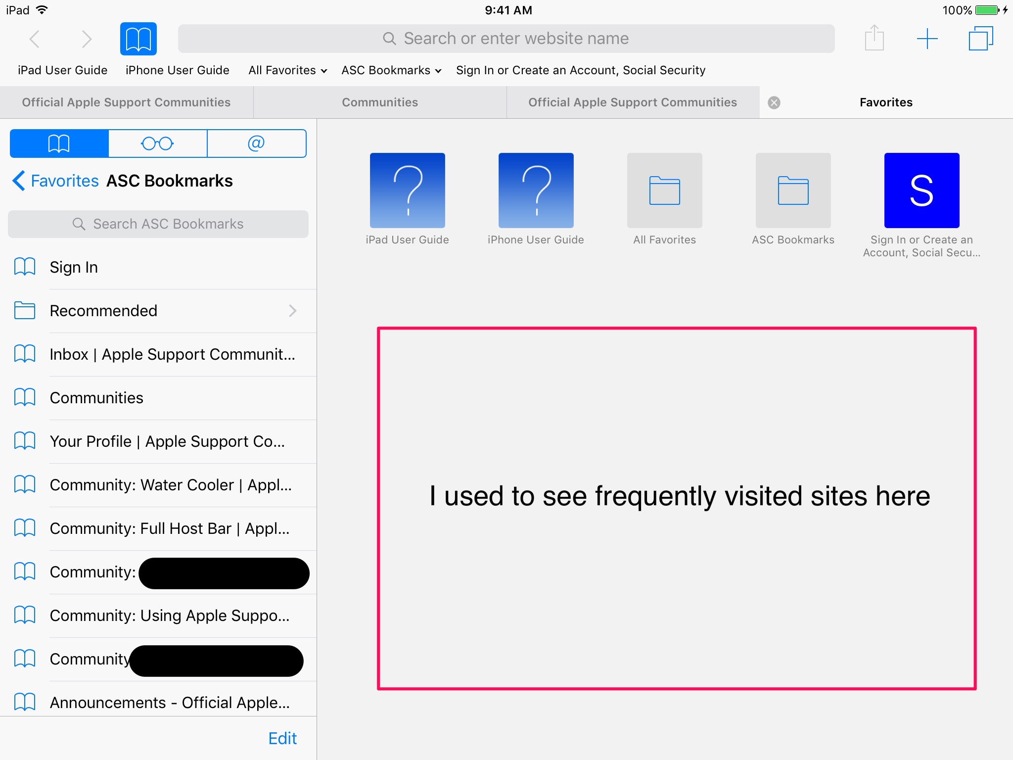 Frequently visited sites gone - Apple Community