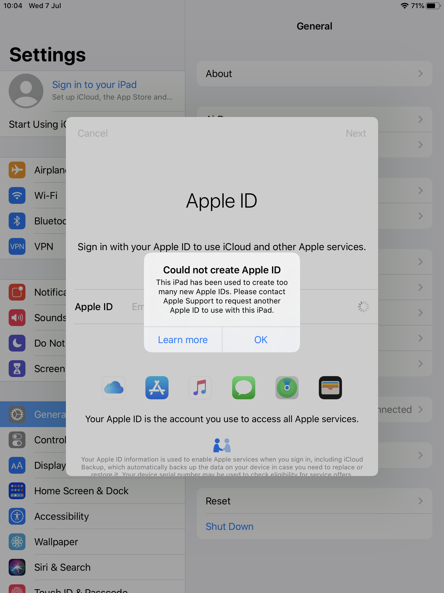 Couldn t Create New Apple ID On IPad Apple Community