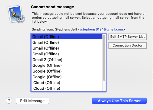 Assassin blæse hul stribet Outgoing mail not sent (gmail) w/ smtp - Apple Community