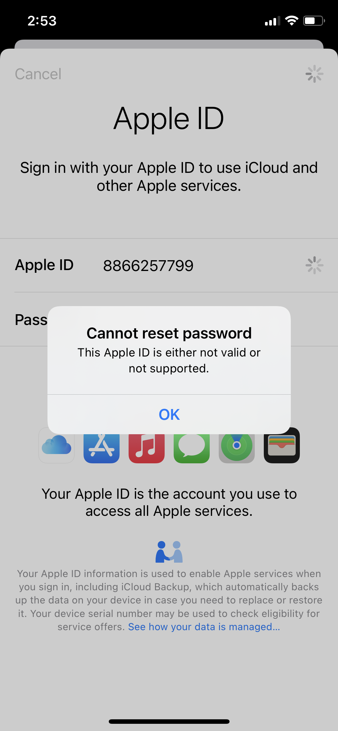 I cannot login with apple id on my call o… - Apple Community