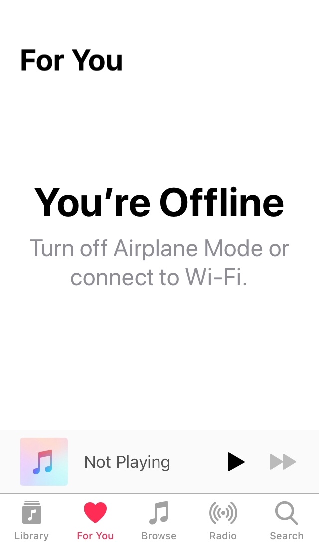 Apple Music says I’m offline even when I’… Apple Community