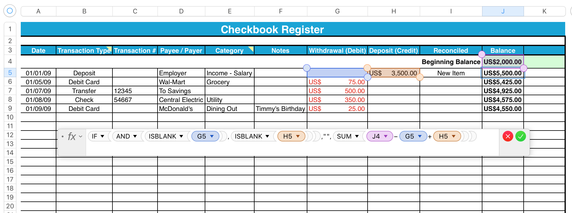 looking for a check book register from Nu - Apple Community Pertaining To Excel Checkbook Register Budget Worksheet