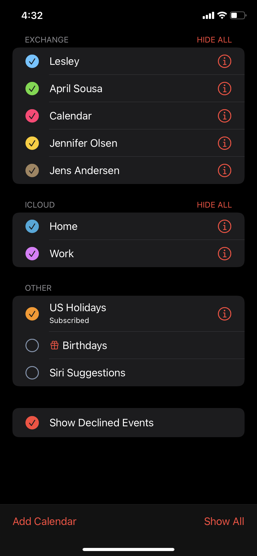 Calendar not showing Apple Community