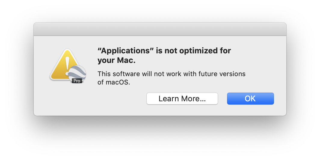 32-Bit Apps 'Not Optimized for Your Mac' No Longer Working on