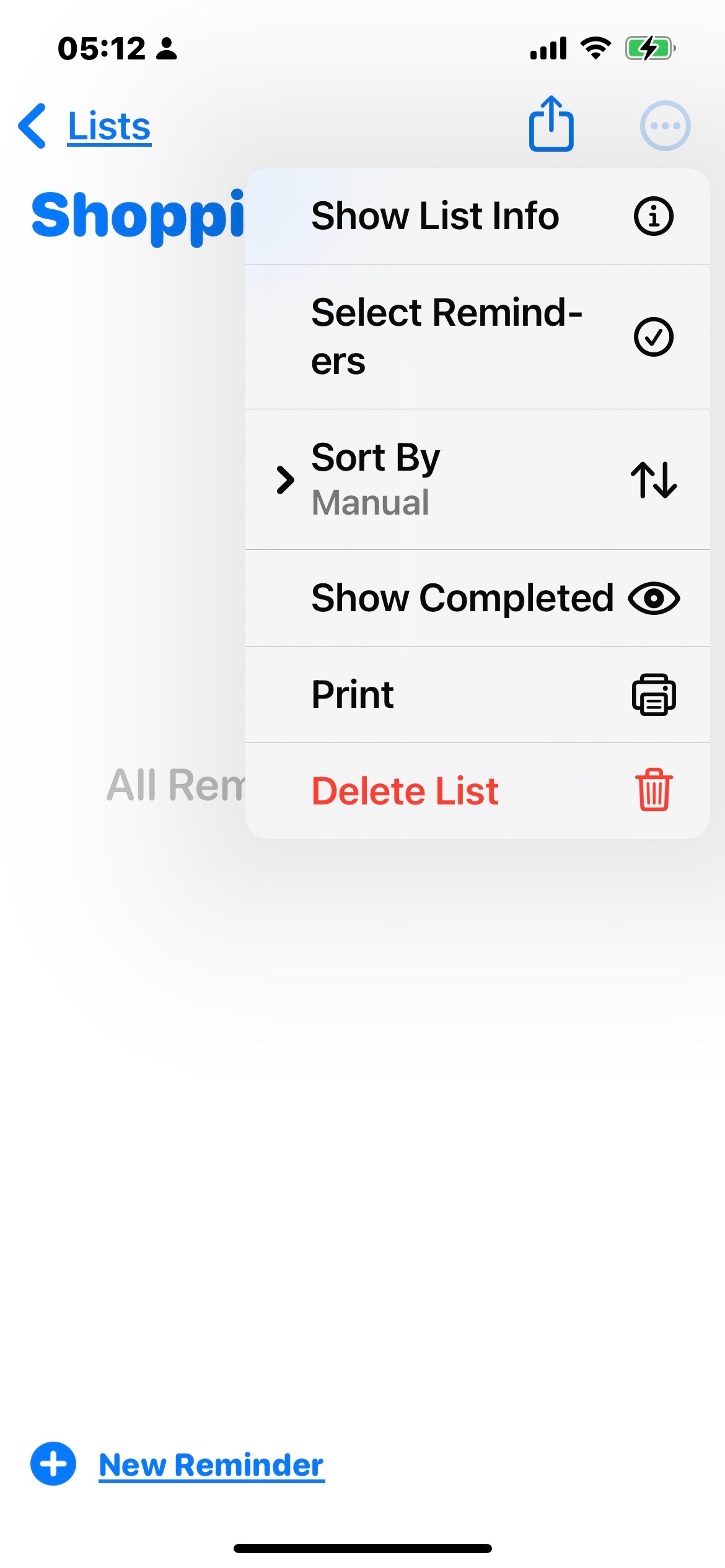 Unable to share a list in reminders Apple Community