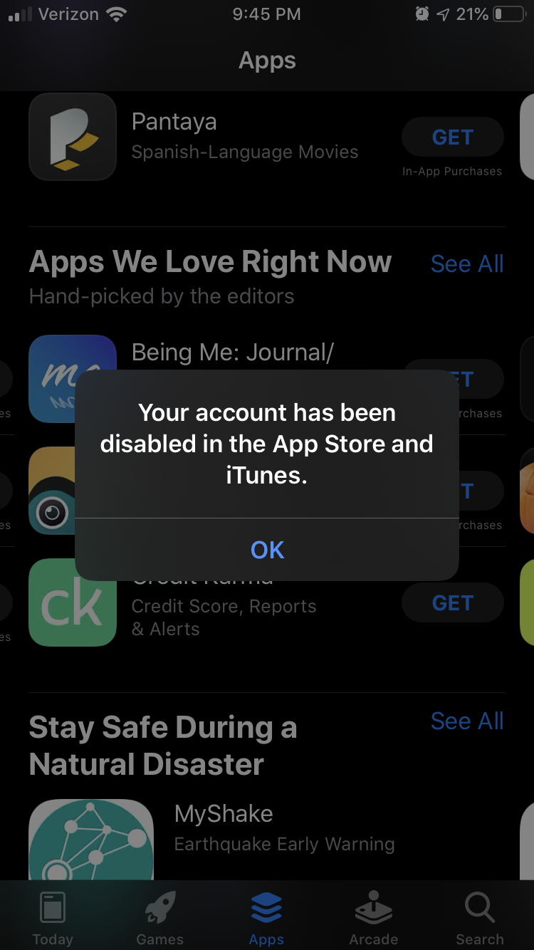 Disabled account - Apple Community