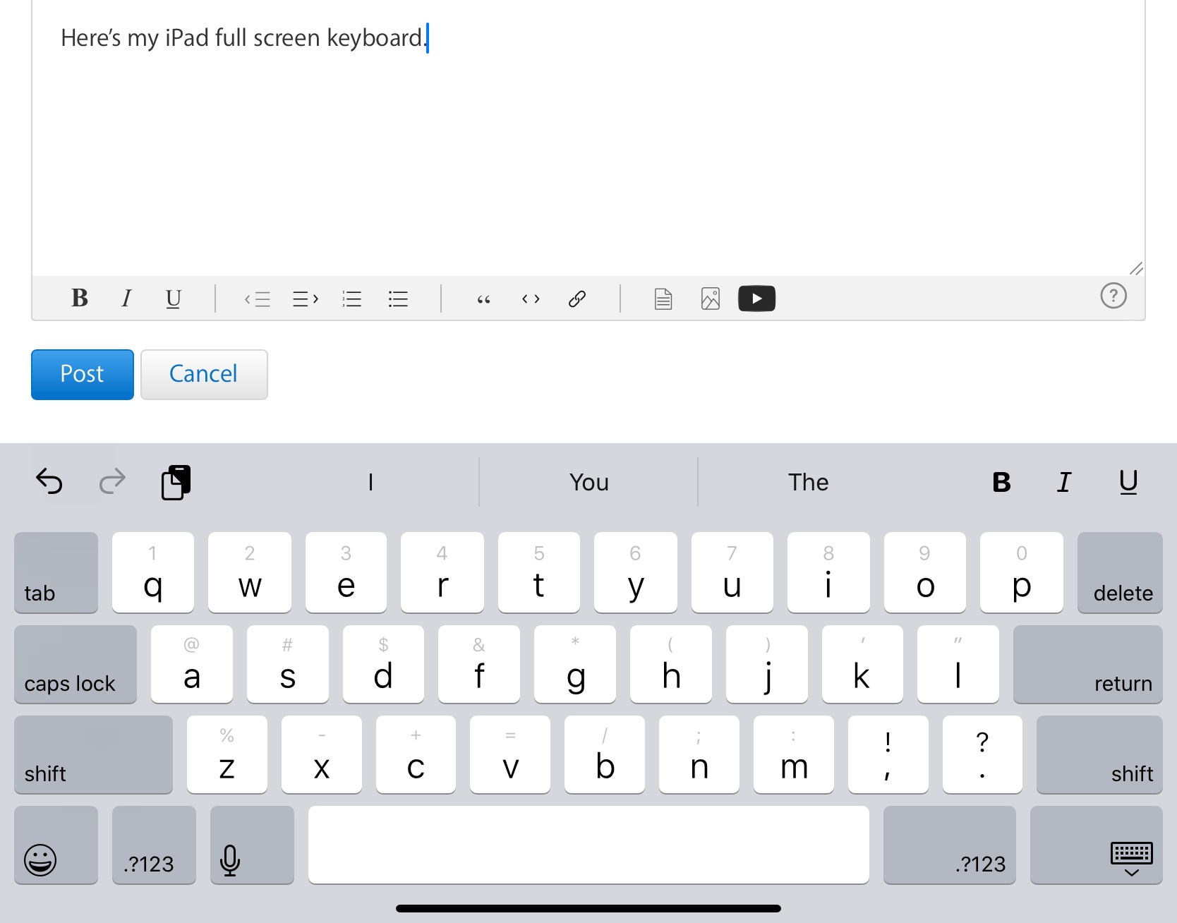 Virtual keyboard different on iPad vs. iP… Apple Community