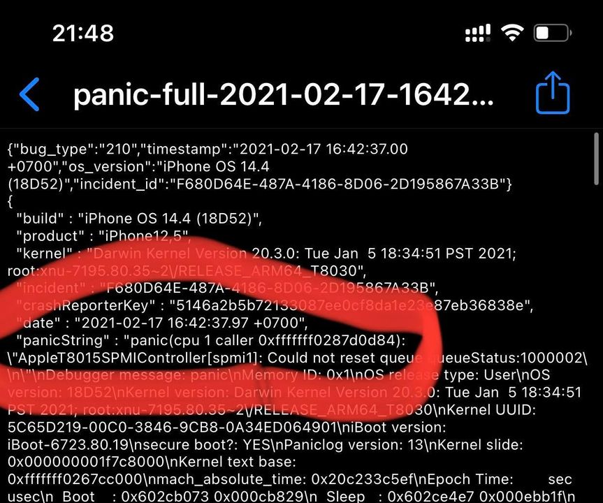 Panic Full - AppleT8015SPMIController [sp… - Apple Community