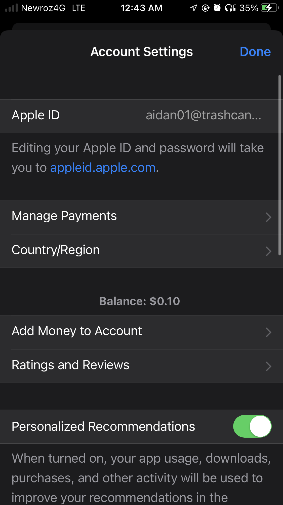 I want to reset my balance on apple id Apple Community