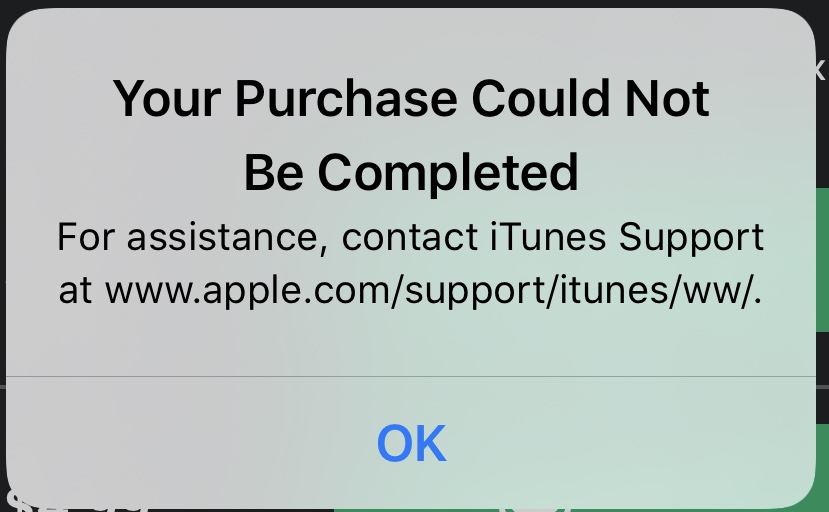 Your Purchase Could Not Be Completed - Apple Community