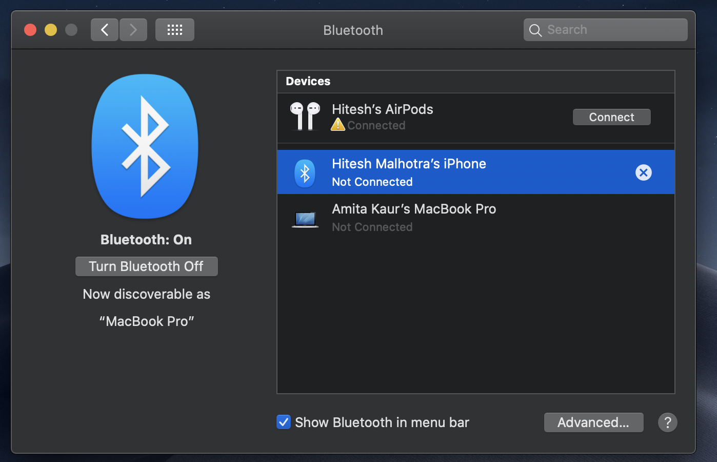 connect airpods to macbook pro. - Apple