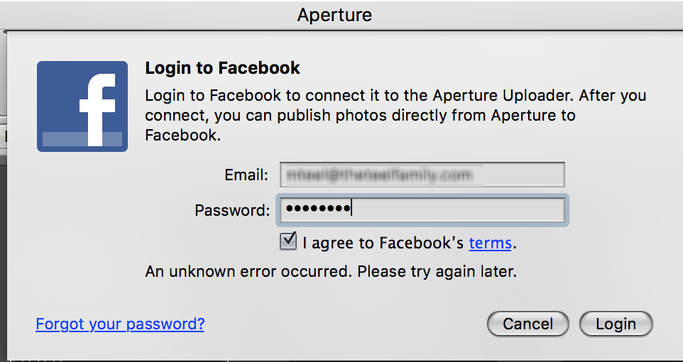 Aperture 3 Facebook Login Broke Apple Community