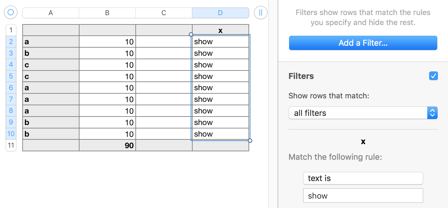 How to renumber rows after a filter Apple Community