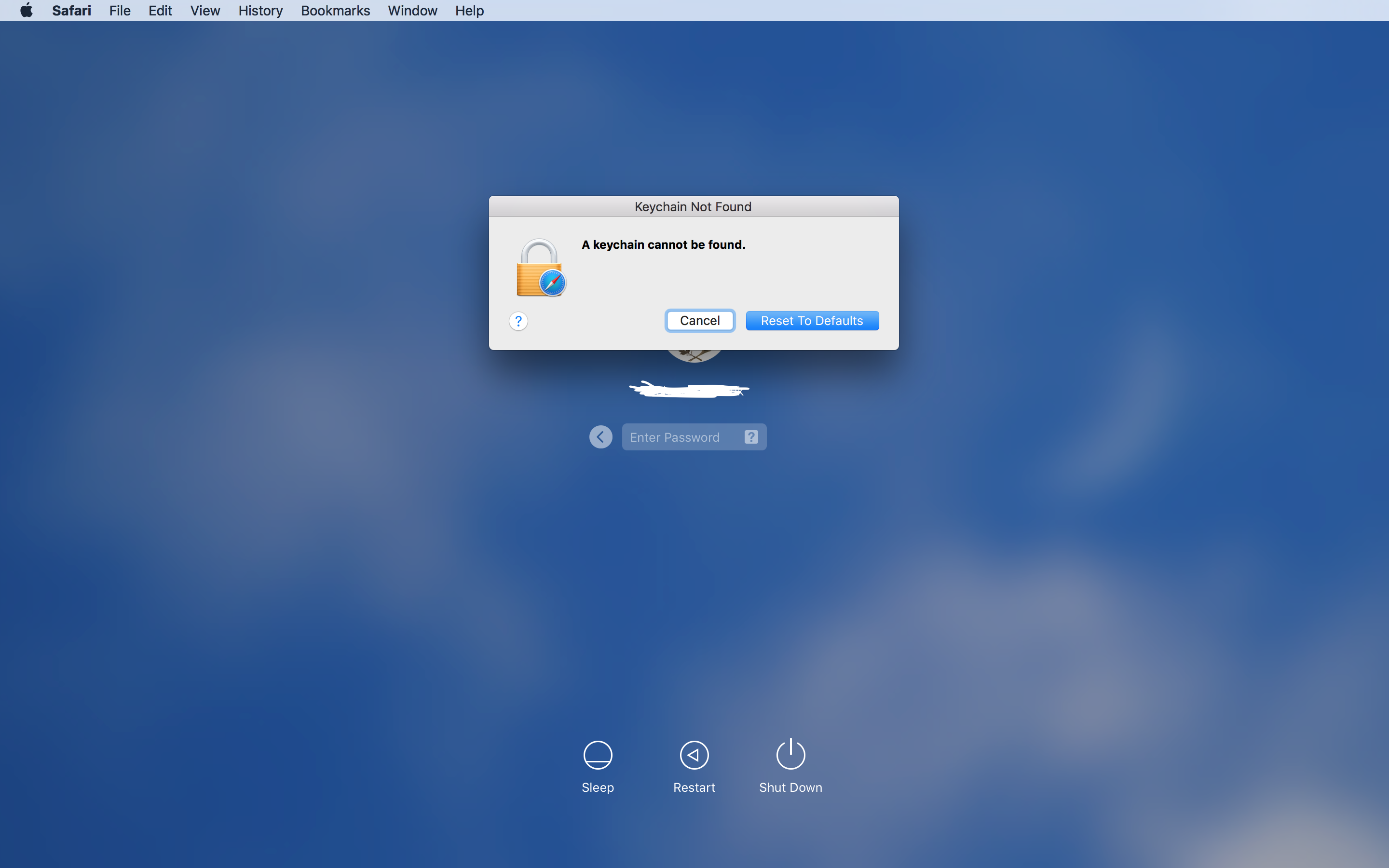 A keychain cannot be found alert whenever… Apple Community