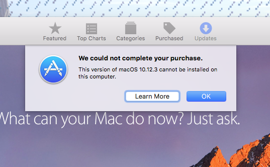 Macos Sierra Cant Download To Apple Account