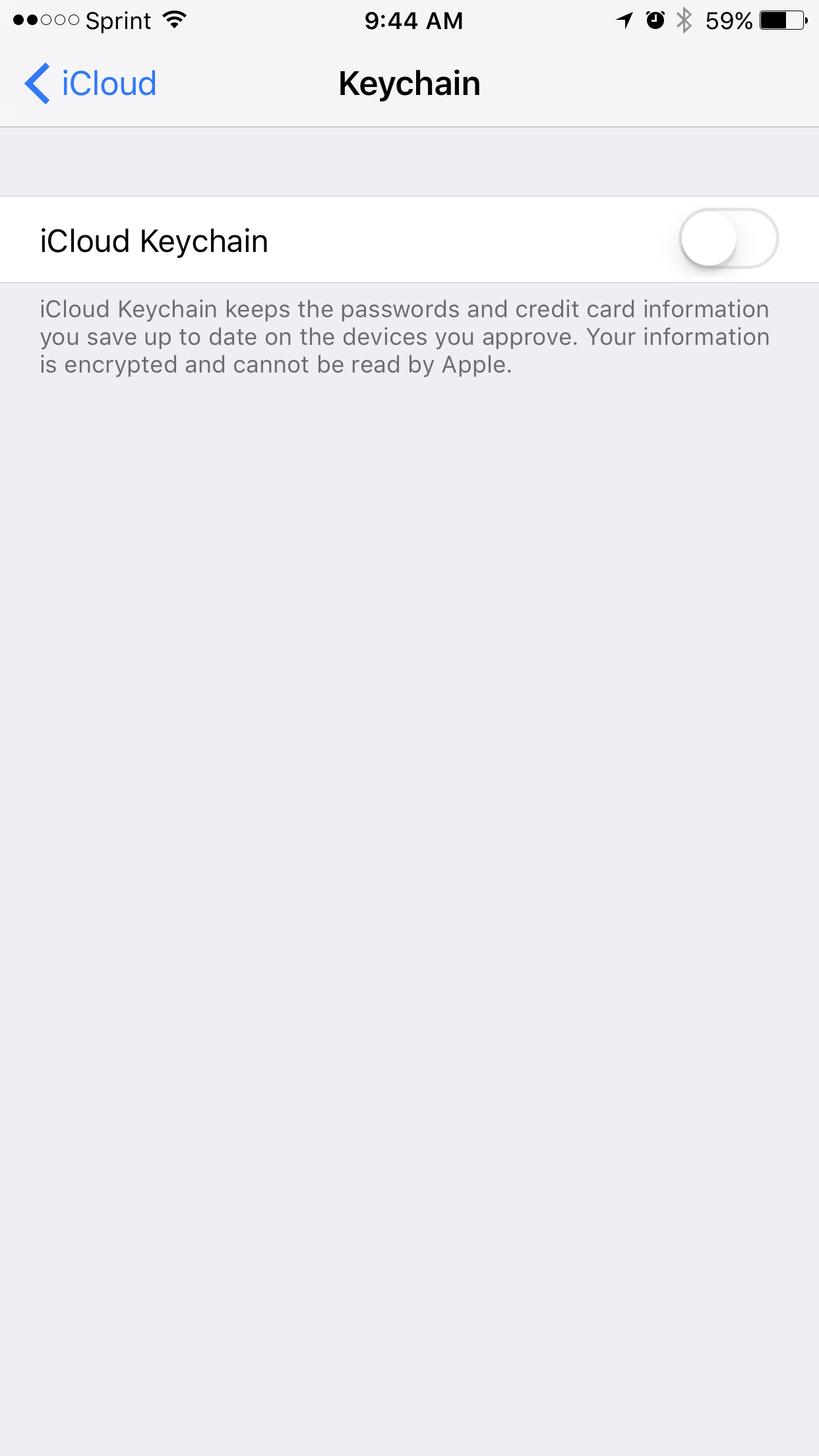My icloud keychain won't stay on iOS devi… Apple Community