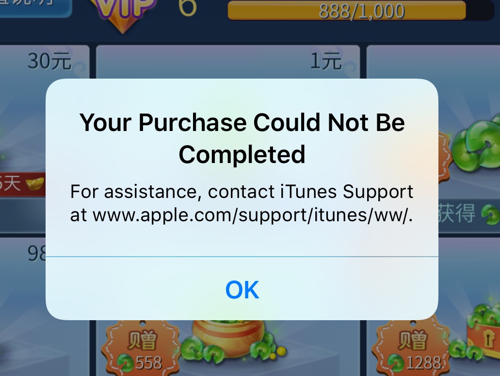Your purchase could not be completed - Apple Community