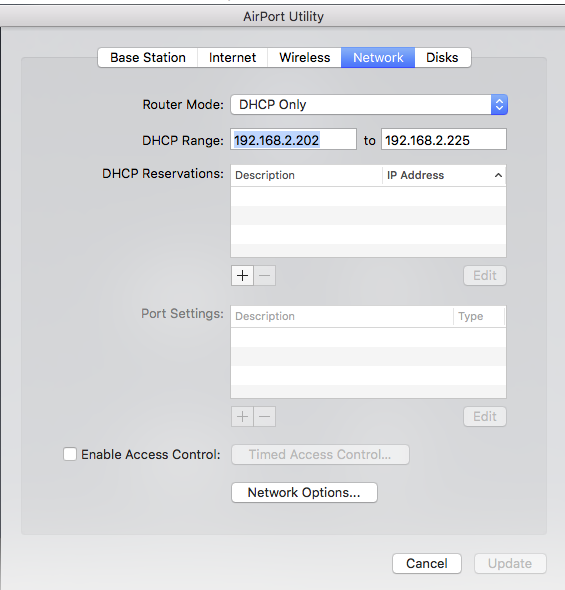 Airport Extreme Change Lan Ip Address Apple Community