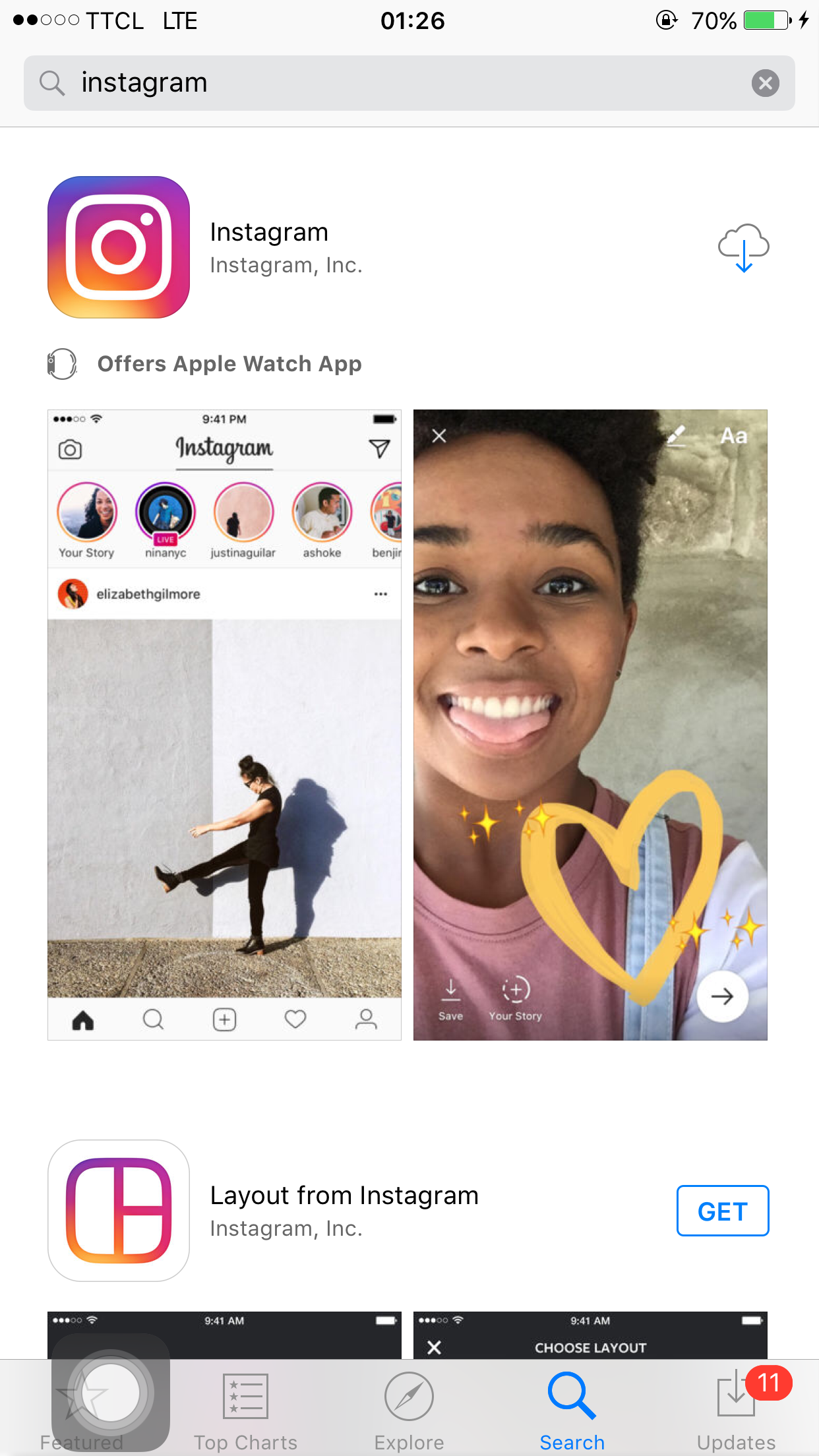 Instagram: Apple магазин