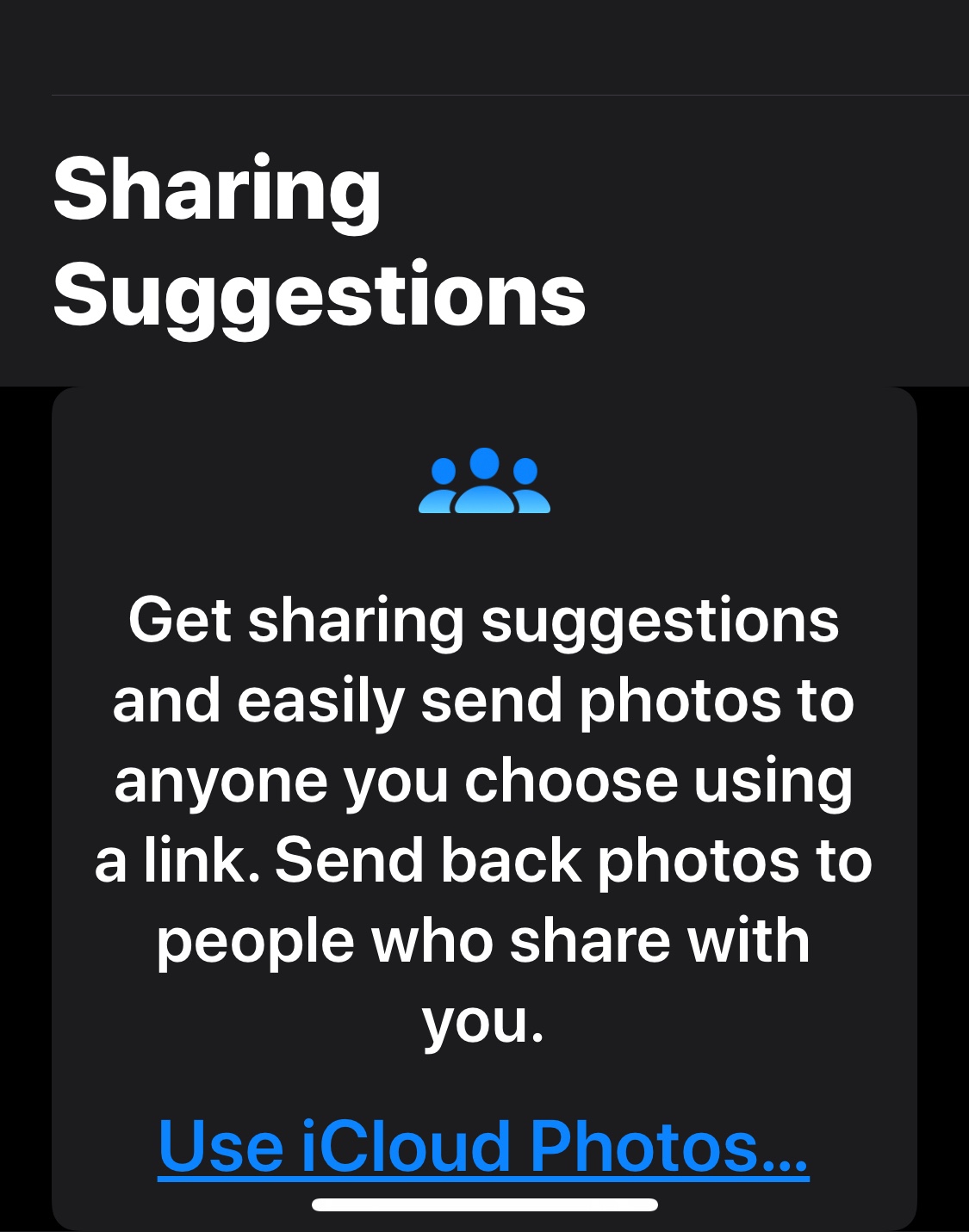 how to disable sharing suggestion from