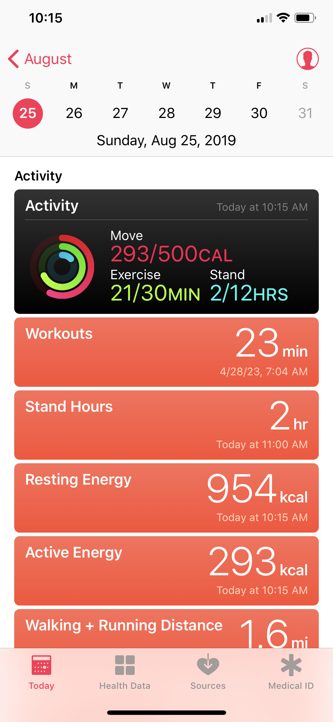 apple health app workout