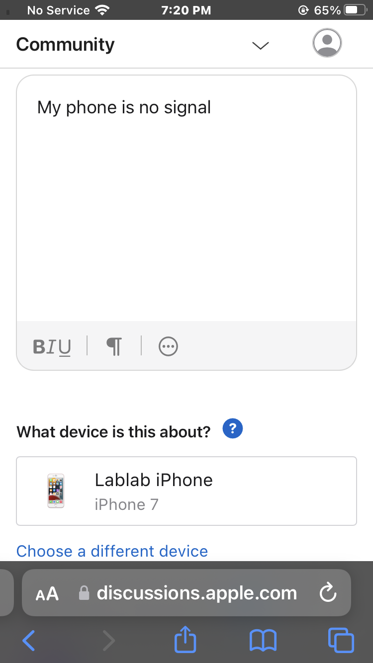 No signal Apple Community