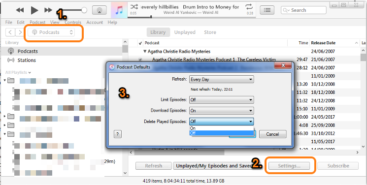 How to delete podcast from itunes