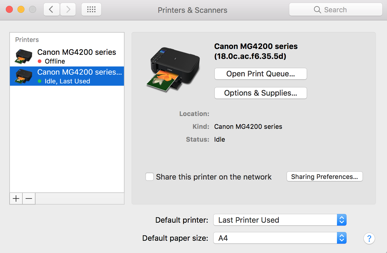 I can't access the scanner on my mg4250 C… - Apple