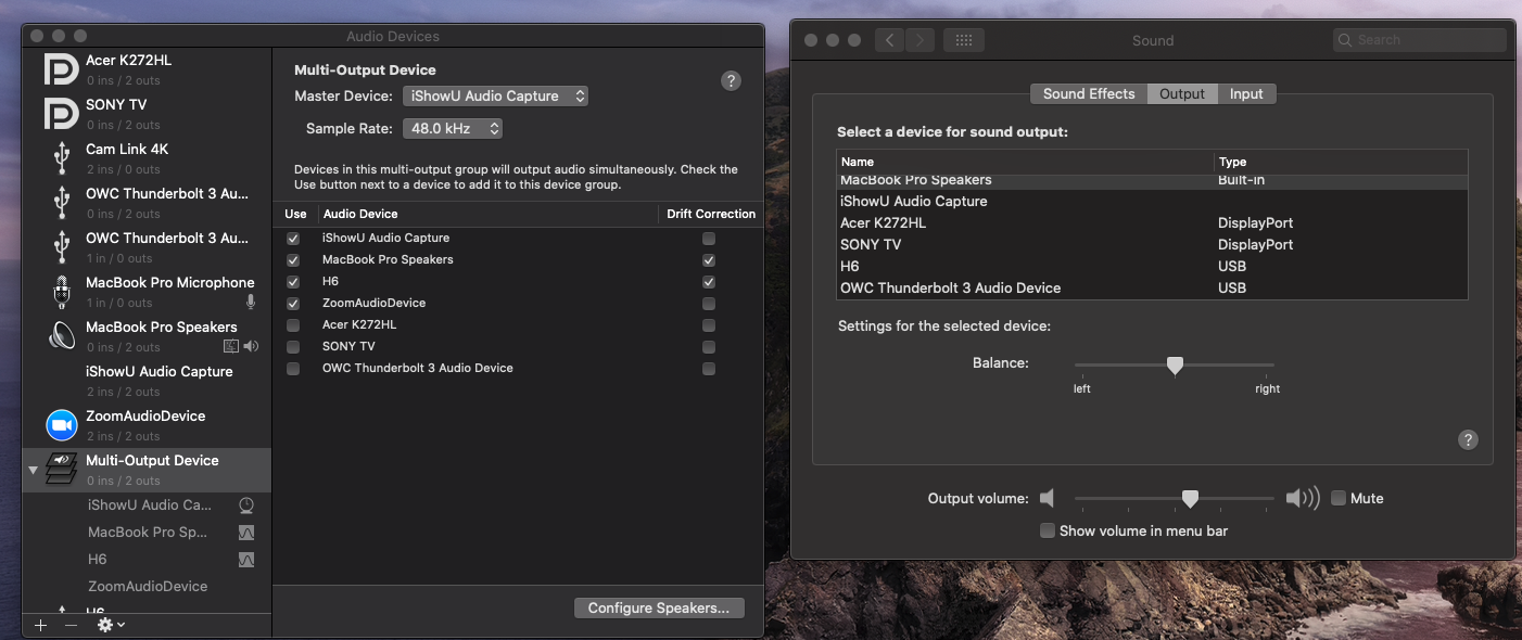 Multi-Output Device is not showing up und… - Apple Community