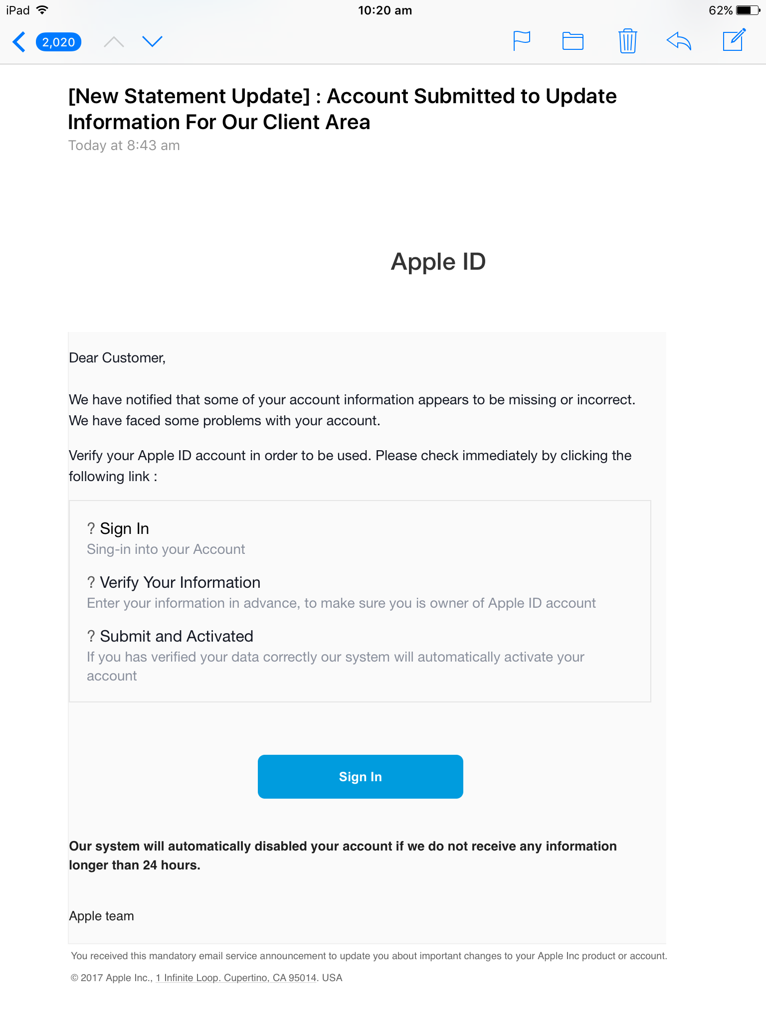 Query an email Apple Community