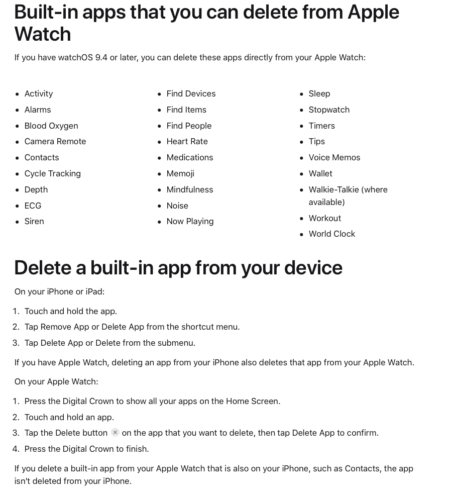 Can’t Delete Unwanted Apps On Iwatch8 - Apple Community