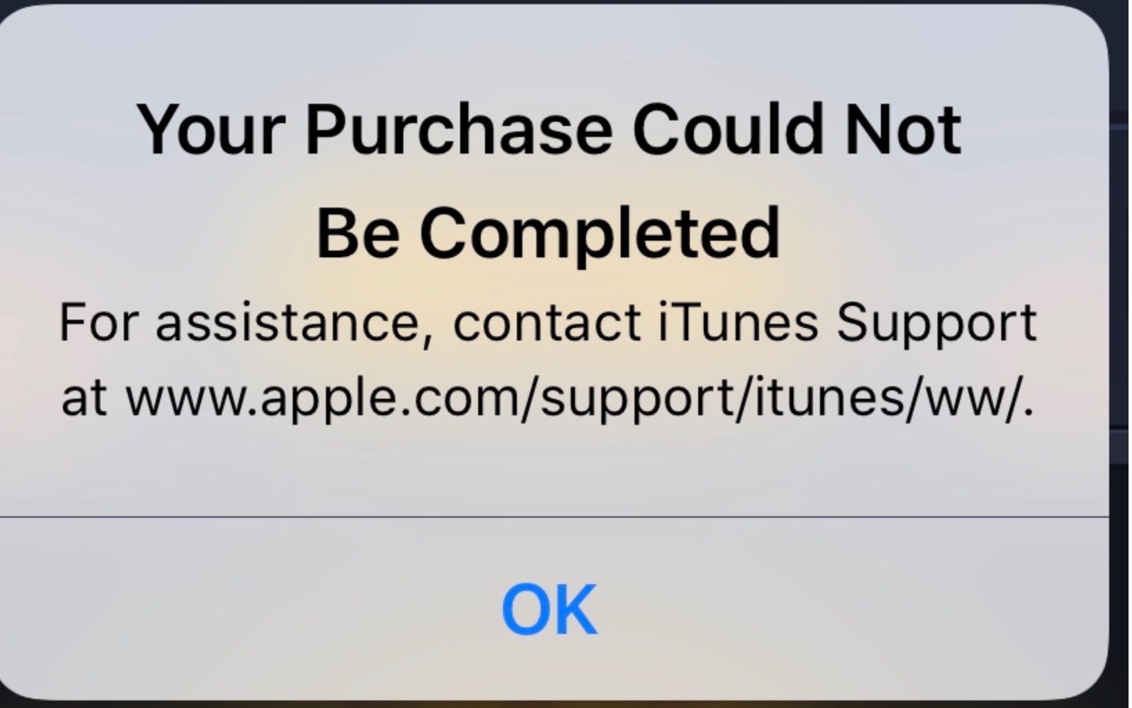 Your purchase. Your purchase could not be completed. Apple support. Apple контакты. Not complete contact for assistante Apple.