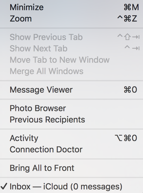 Messages App Shows Unread Message Mac