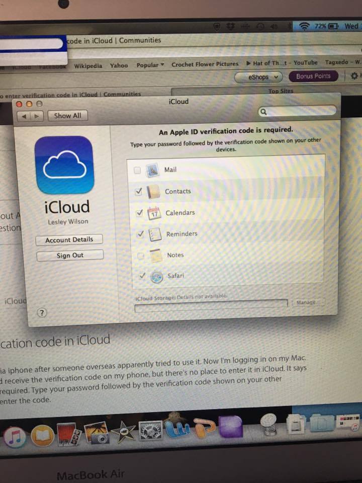 Mac cant get app verification code online