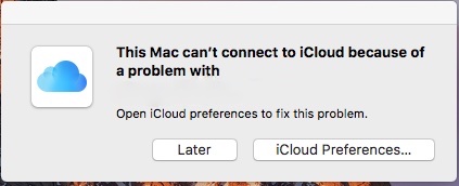 Cannot Connect to an iCloud Account