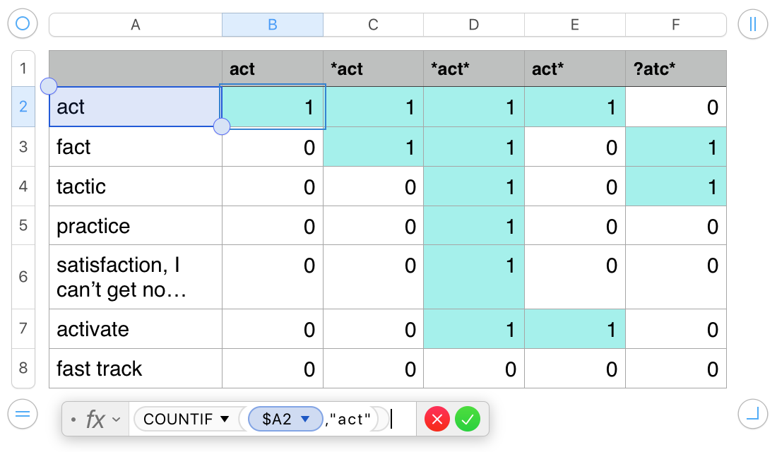 Using COUNTIF in numbers to count cells t Apple Community