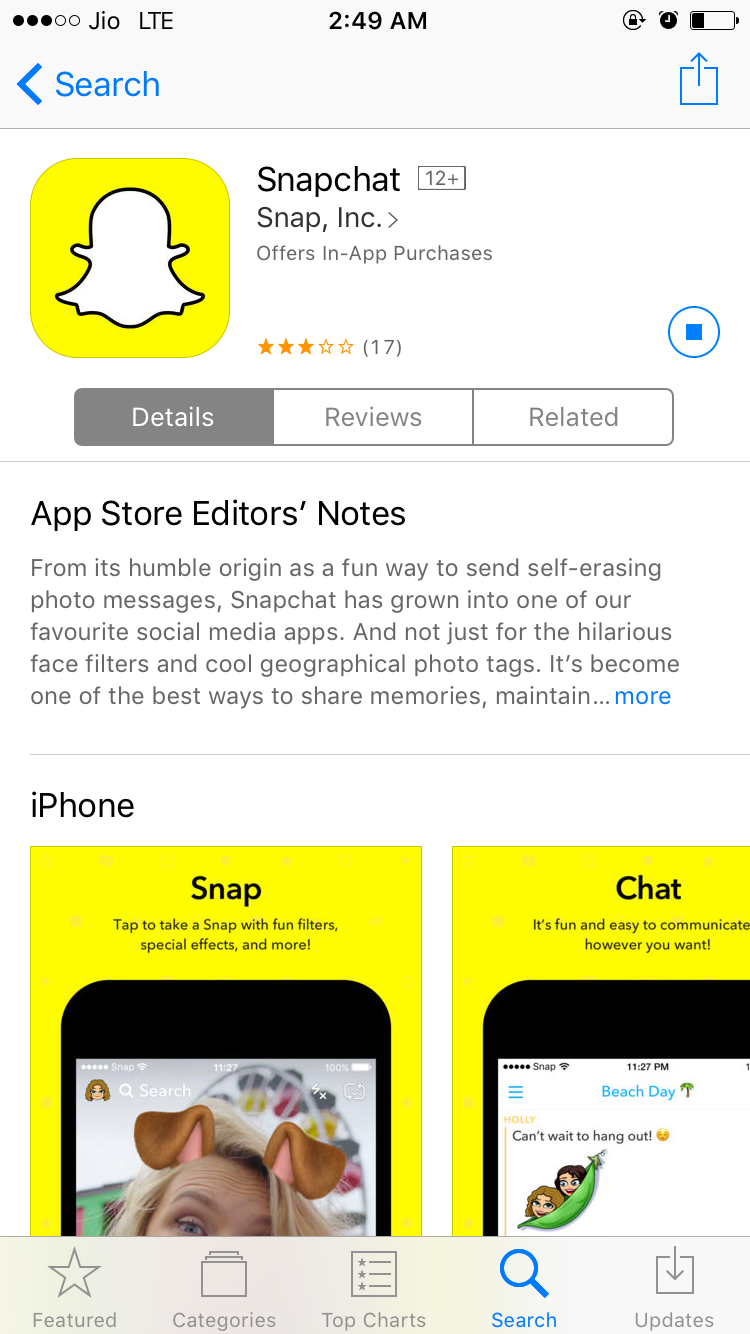 I M Unable To Download Snapchat Since Apple Community