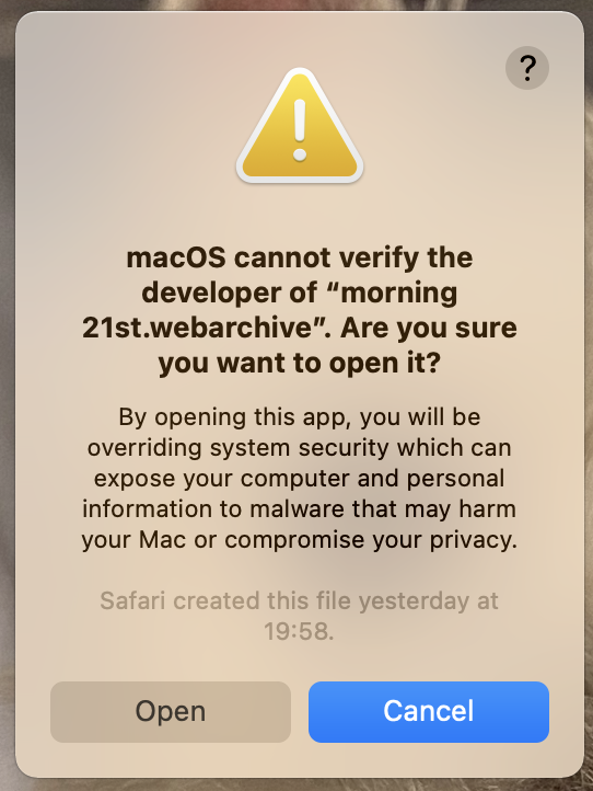 Safari 15 fails to open its own webarchiv… - Apple Community