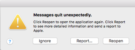 Application quit unexpectedly mac