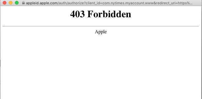 403 Forbidden Error Page - Apple Community