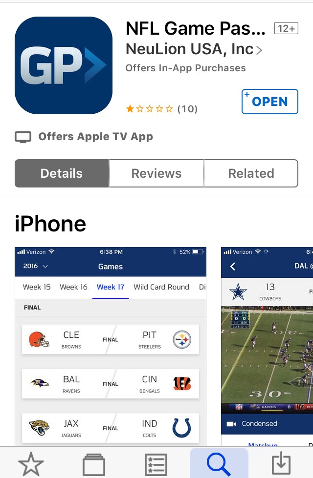 Nfl game best sale pass apple tv