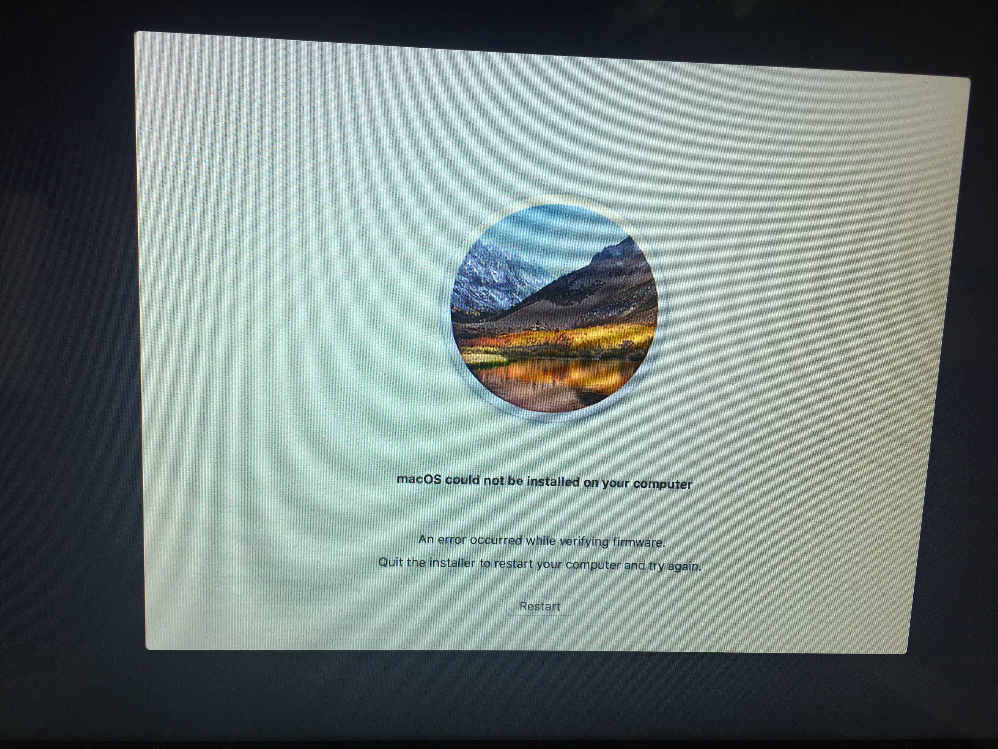 Installation Failed High Sierra Apple Community