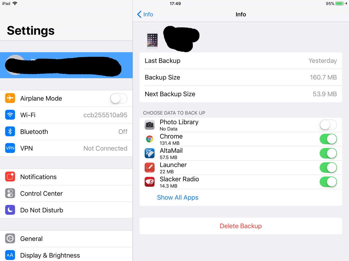 How do you see your Next Backup Size in i… Apple Community