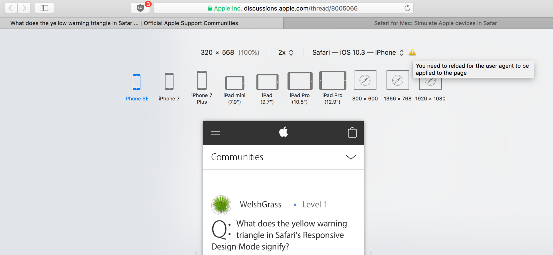 What does the yellow warning triangle in … Apple Community