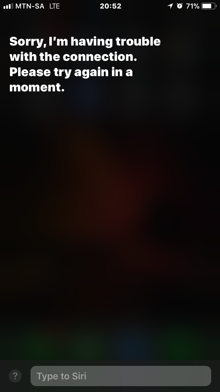 Siri says it cant connect to network - Apple Community