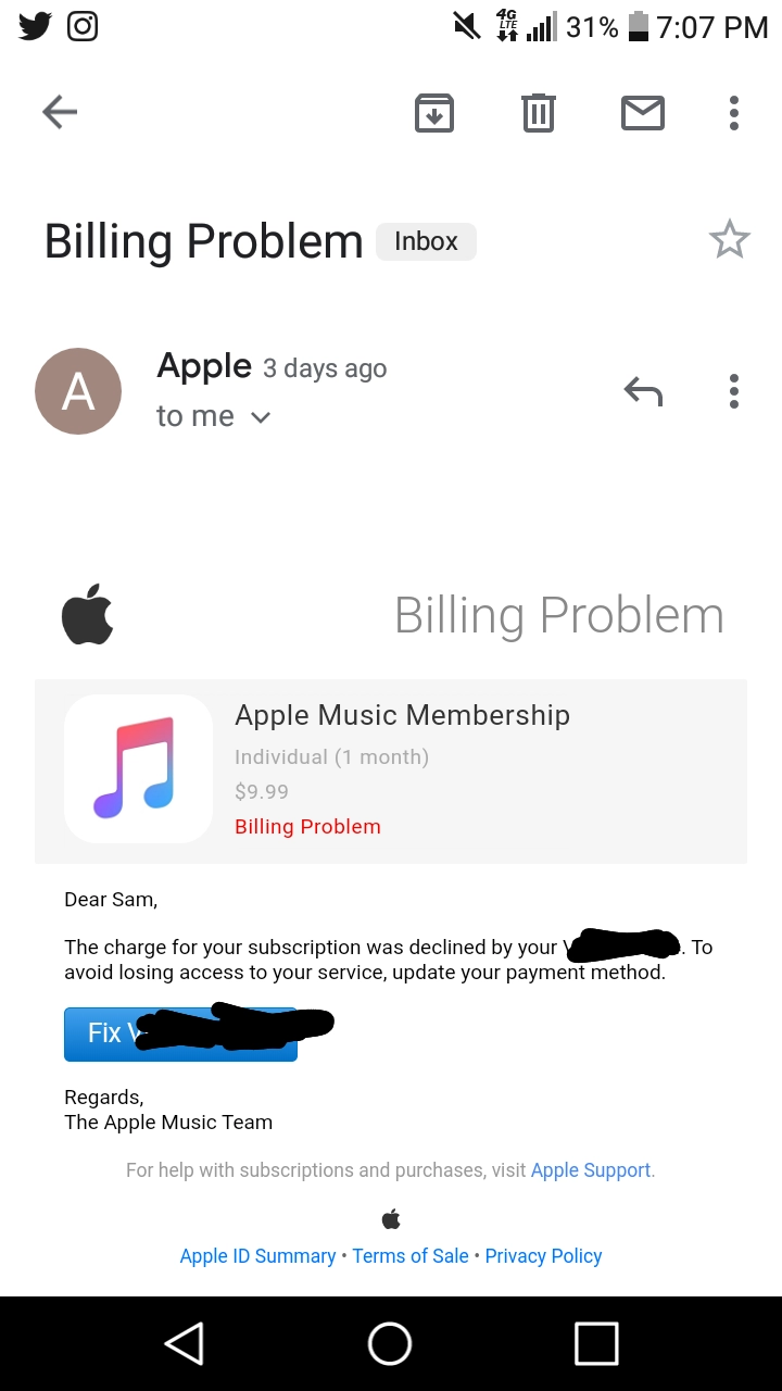 Billing issues Apple Community