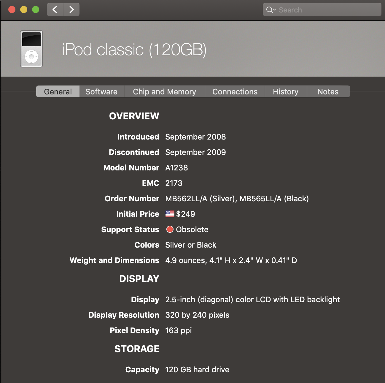 IPOD Classic 120GB - what generation is i… - Apple Community